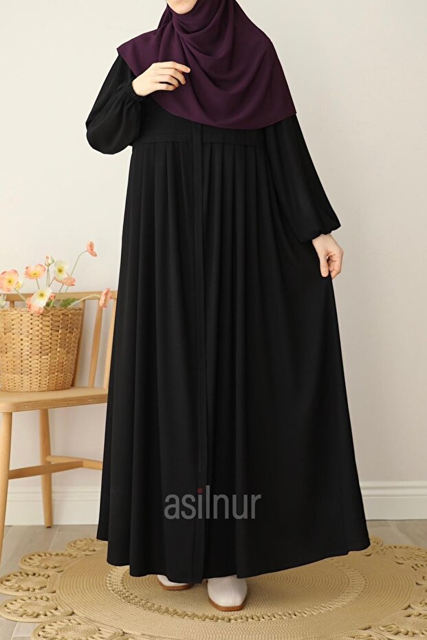 Ebrar Piliseli Ferace Siyah - 1