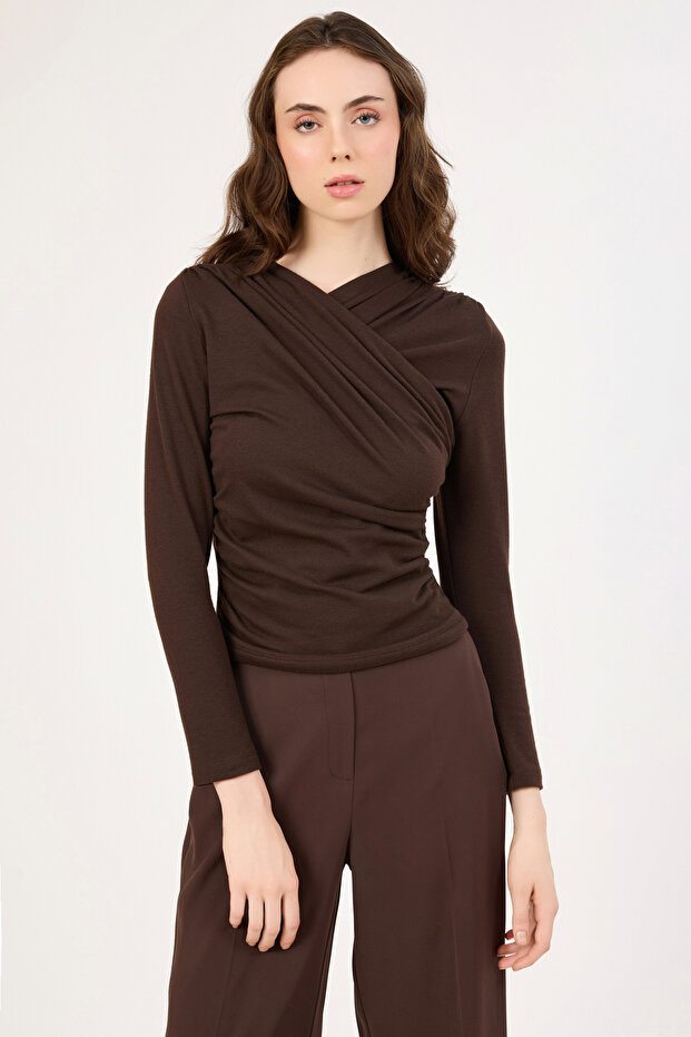 Büzgülü anvelop bluz - 1