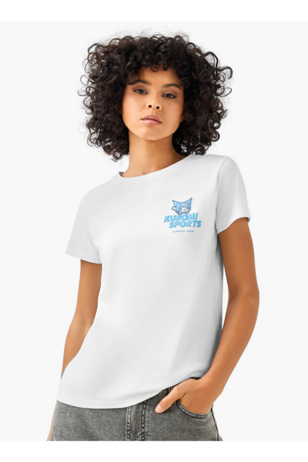 Regular Fit Cotton T-shirt with Kuromi Print