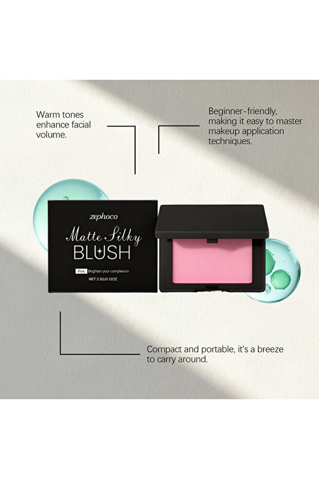 أحمر خدود ناعم غير لامع وردي اللون - 4