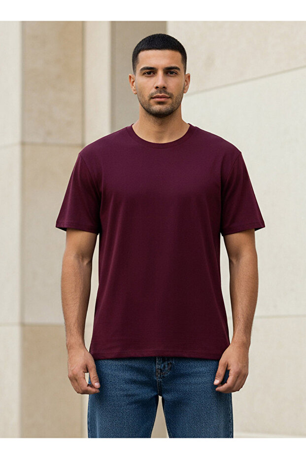 Men Relaxed Fit Crew Neck Short Sleeves T-shirt