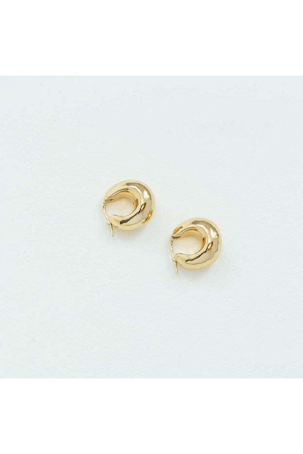 Cercei argint Mini Hammered Hoops - 1
