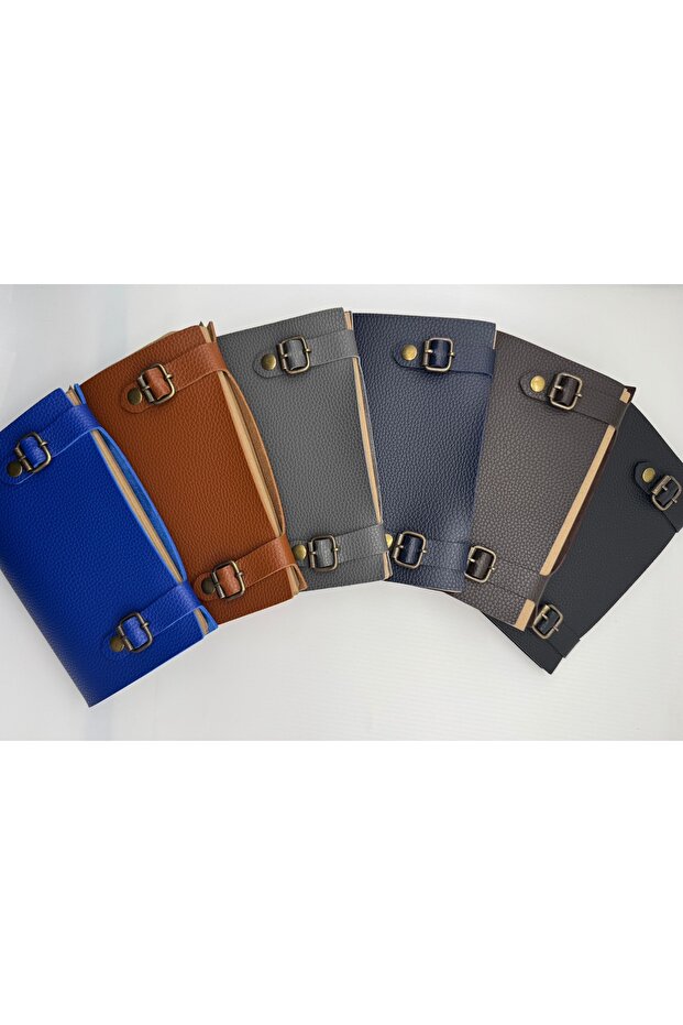 دفتر ملاحظات موديل فلوتر من الجلد الصناعي أزرق بلون الكوبالت أزرق - 4