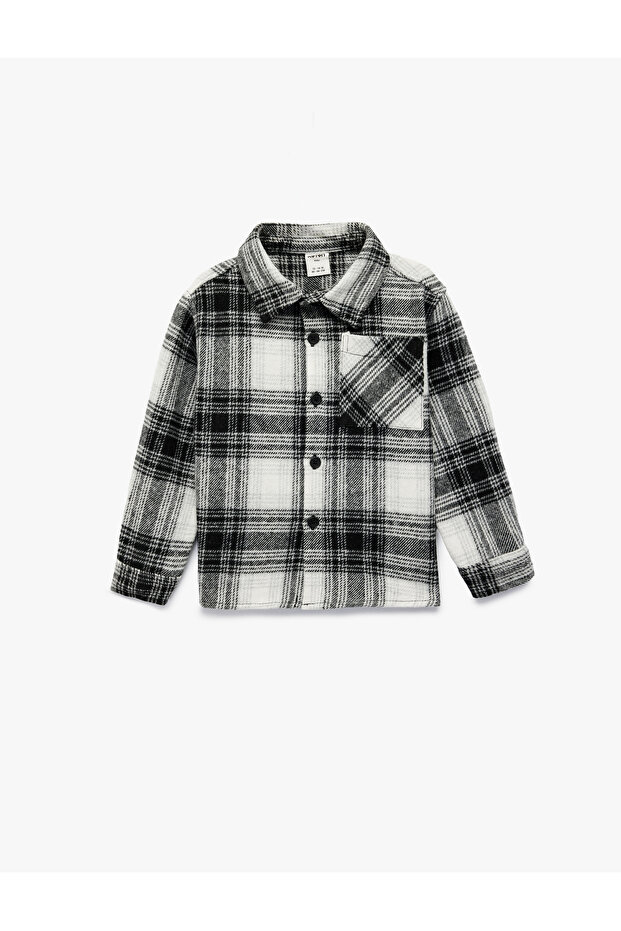 Long Sleeve Classic Collar Pocket Buttoned Lumberjack Shirt