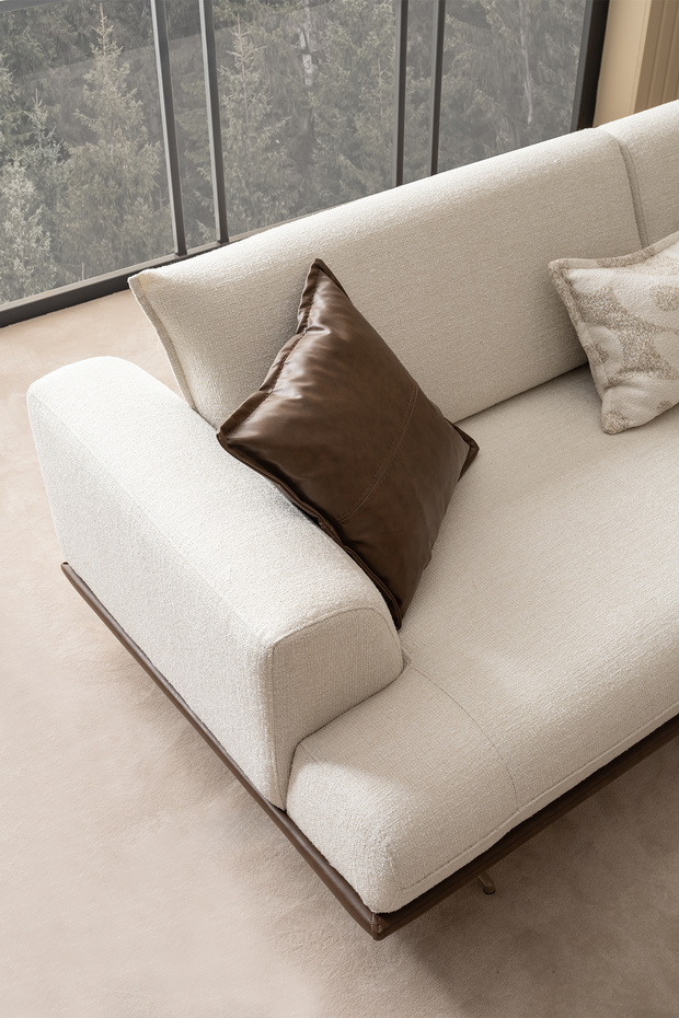 Sofia Üçlü Koltuk Kanepe Krem - 4