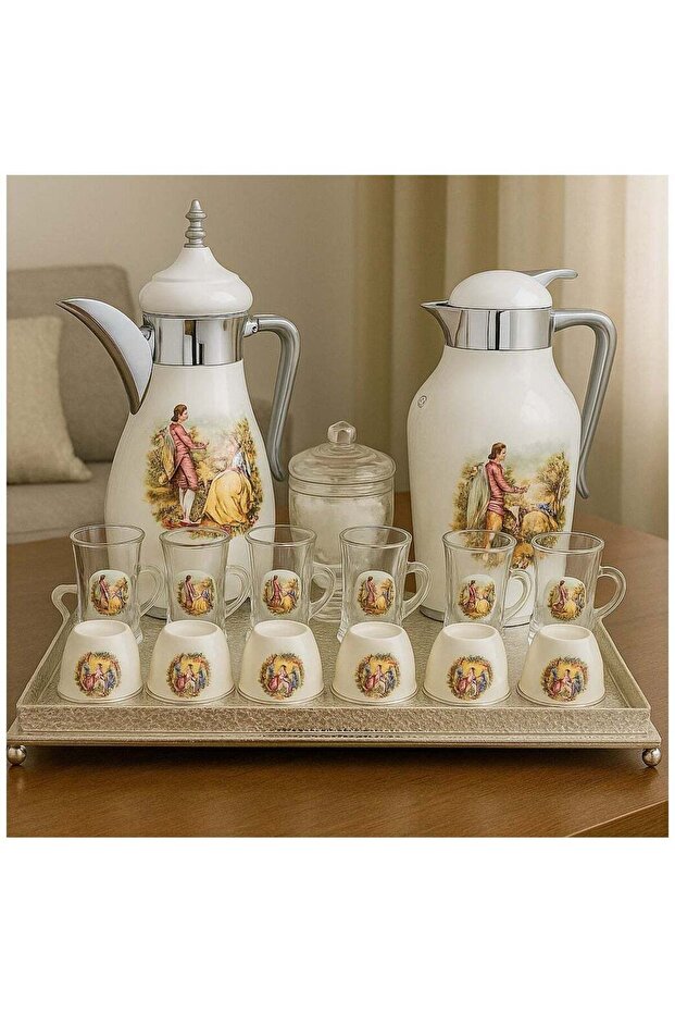 Damanhoor Exclusive 22 Piece Tea and Coffee Set Perfect For Ramadan Kareem