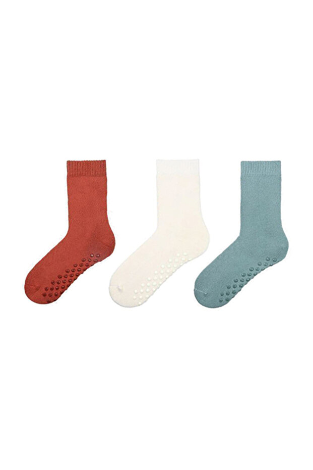 3-Piece Non-Slip Stitch-Free Cotton Towel Children's Socks
