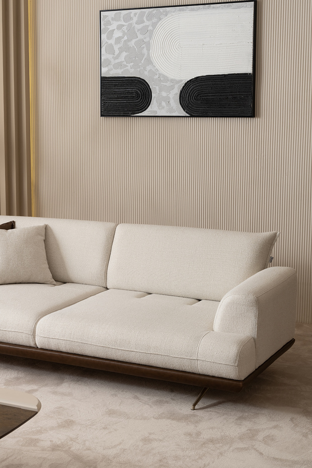 Sofia Üçlü Koltuk Kanepe Krem - 6