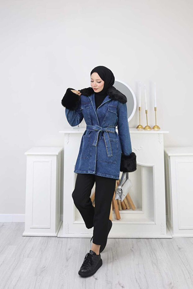 Furry Denim Jacket - 2