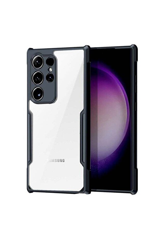 Samsung Galaxy S23 Ultra 5G Ultra-Thin TPU Bumper Acrylic Clear Back Case - Black