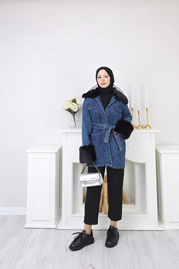 Furry Denim Jacket - 3