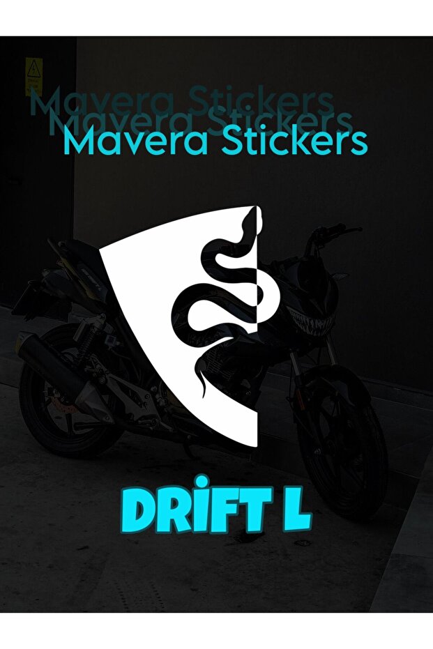 ملصق على شكل رأس ثعبان أبيض لـ Mondial Drift L