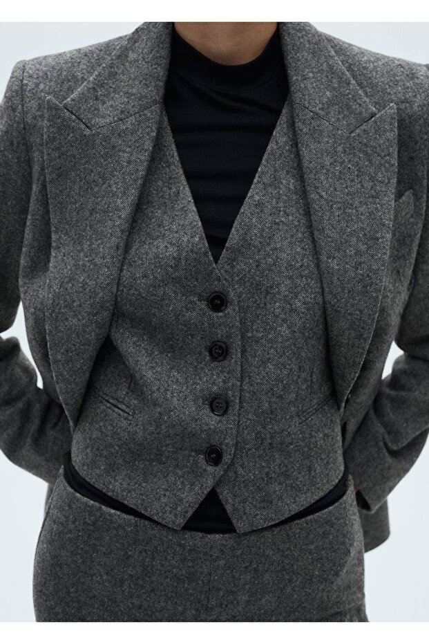 Siyah Kadın Yelek 77087720 - 7