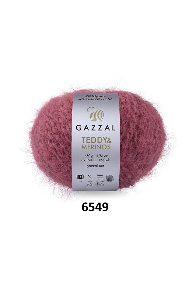 Teddy Merinos Premium Plush Knitting Yarn 6549 5-Pack 250 Gr