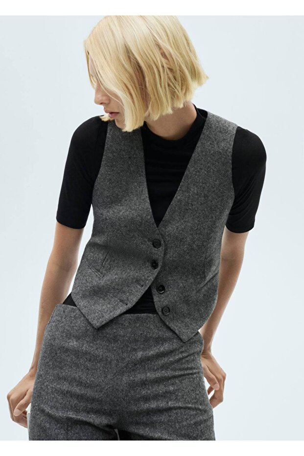 Siyah Kadın Yelek 77087720 - 1