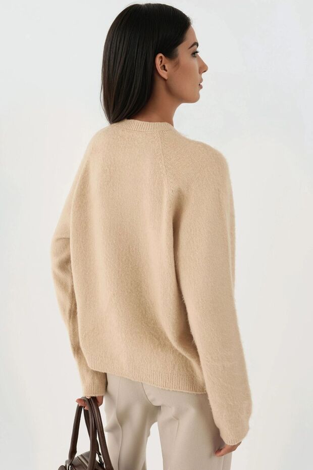 Yumuşak Dokulu Bisiklet Yaka Basic Triko Kazak - 5