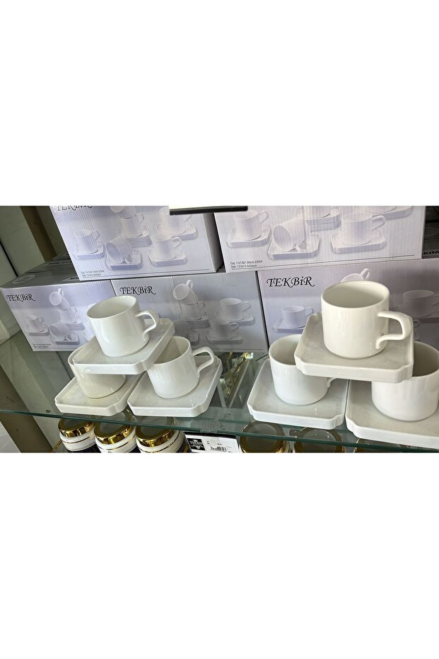 طقم أكواب نسكافيه مربعة مكون من 6 قطع - 4