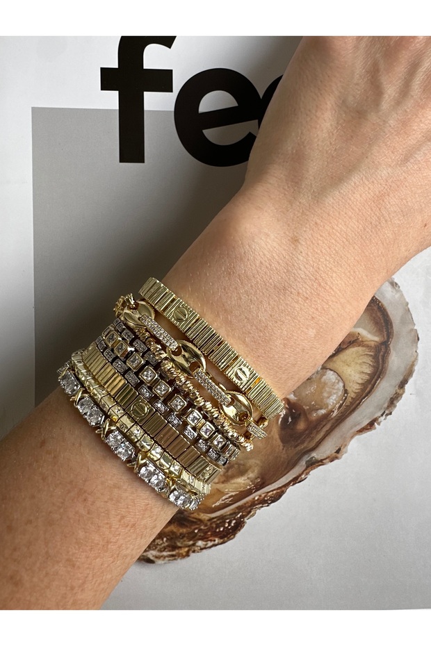 taşlı künye bileklik - 1