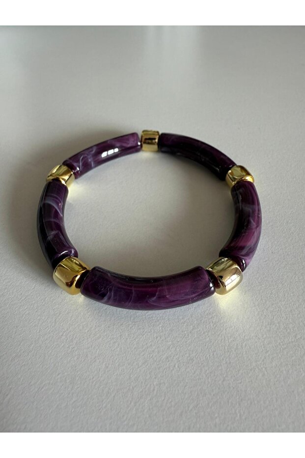 Mor Renk Esnek Moda Bileklik - 1