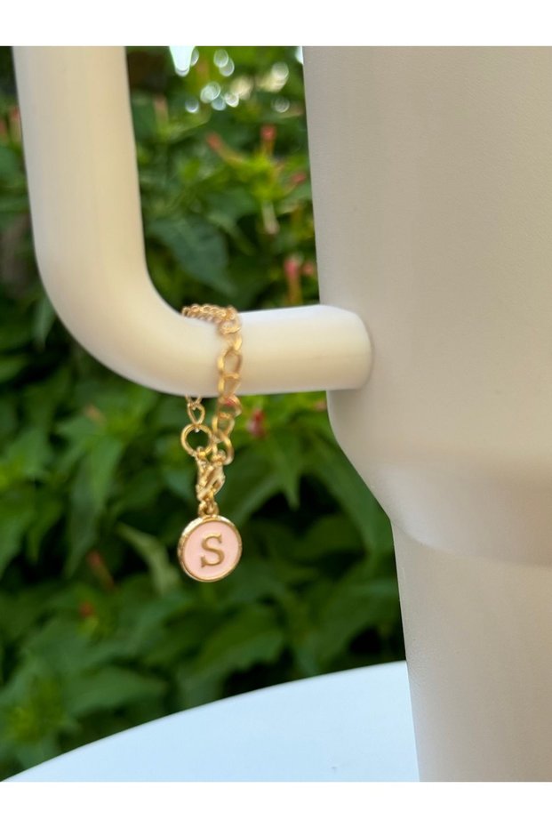 Pink Thermos Compatible Accessory with Letter S/Letter S Thermos Charm/Letter Thermos Ornament