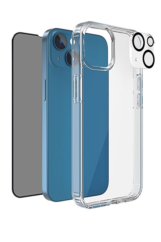 واقي شاشة الخصوصية عالي الجودة لجهاز iPhone 14، واقي عدسة وحافظة هاتف 3 في 1