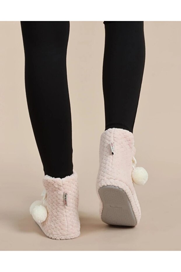 Kadın Panduf Kışlık Zigzag Ev Botu/ AÇIK PEMBE - 2