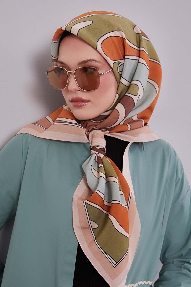 Somon Dalgalı Aura Eşarp - 3