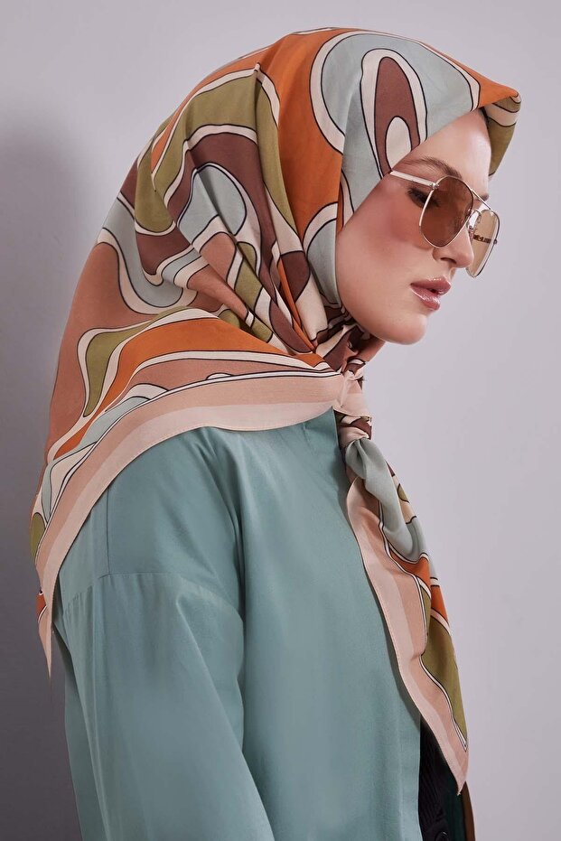 Somon Dalgalı Aura Eşarp - 2