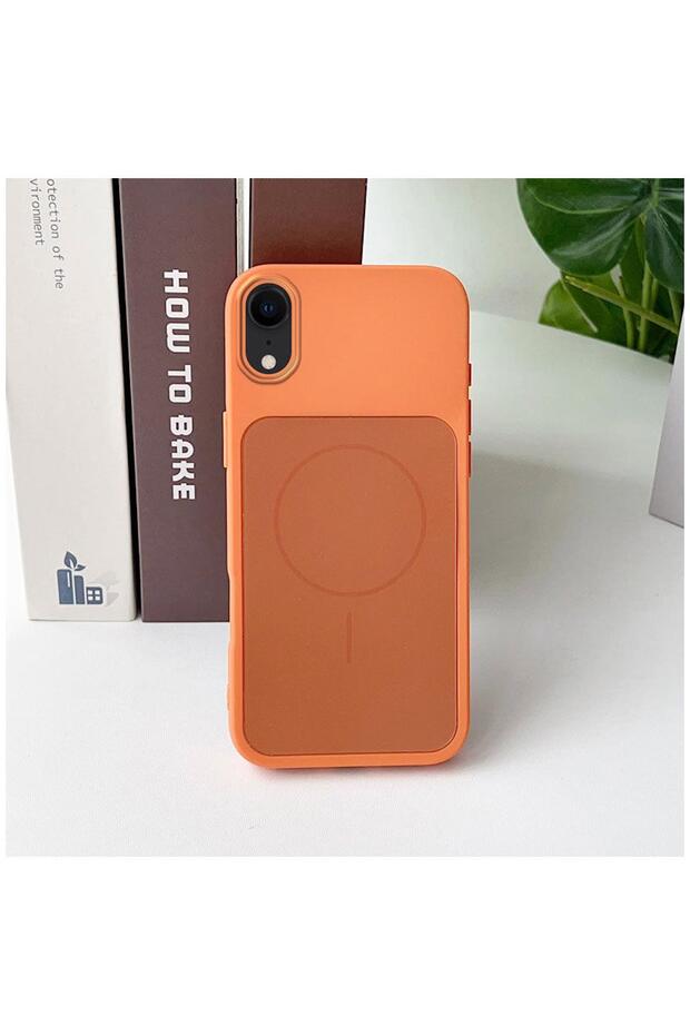 Apple iPhone Xr Compatible Case Elista M-Safe Silicone Case Orange