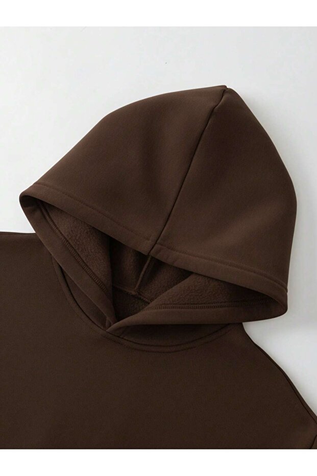 KADIN KAPŞONLU OVERSIZE SWEAT - 4