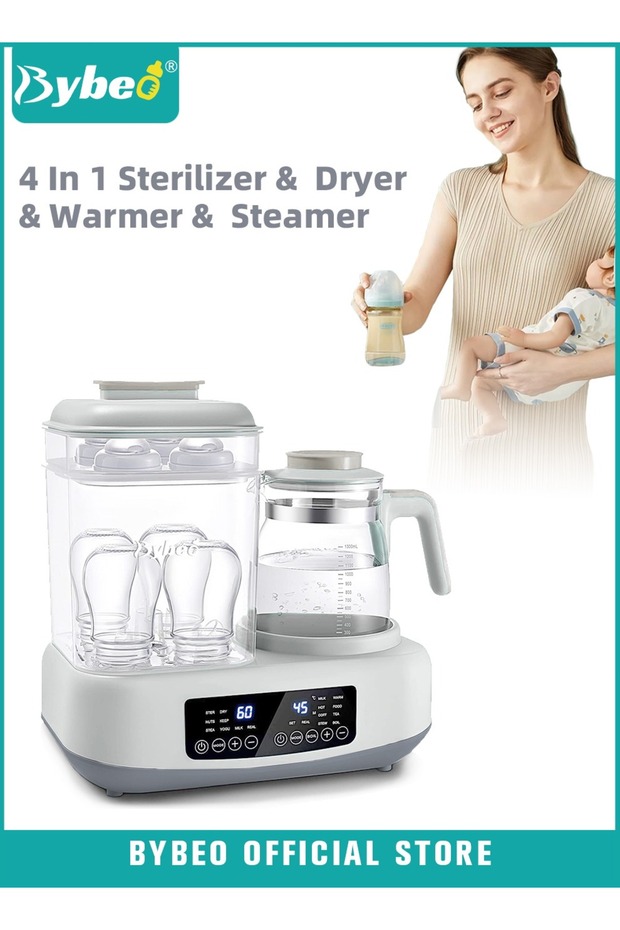4-In-1 Multifunctional Baby Bottle Sterilizer, Dryer, Warmer And Steamer, 72H Keep Warm With Smart T
