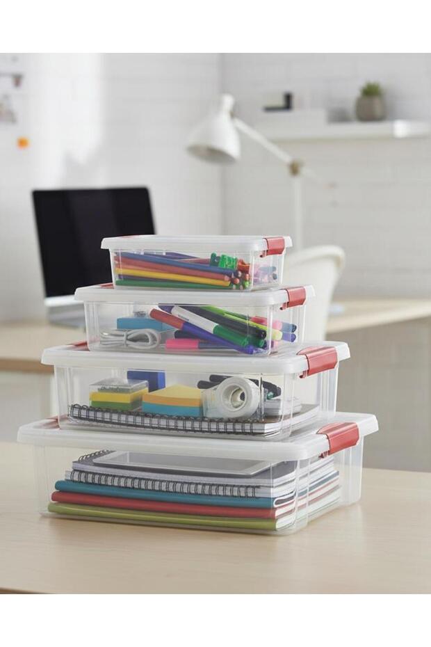 Fresh Click Storage Container Set of 4 Transparent 0.80, 1.50, 3 and 6 Lt