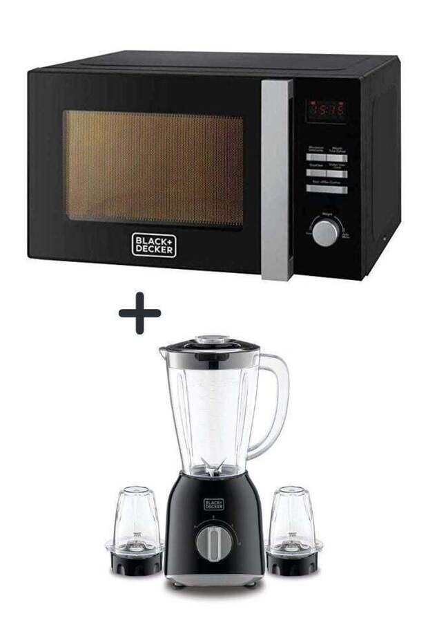 BLACK+DECKER 28L Grill Microwave Oven & 1.5L Blender Bundle MZ2800PG-B5+BX365-B5