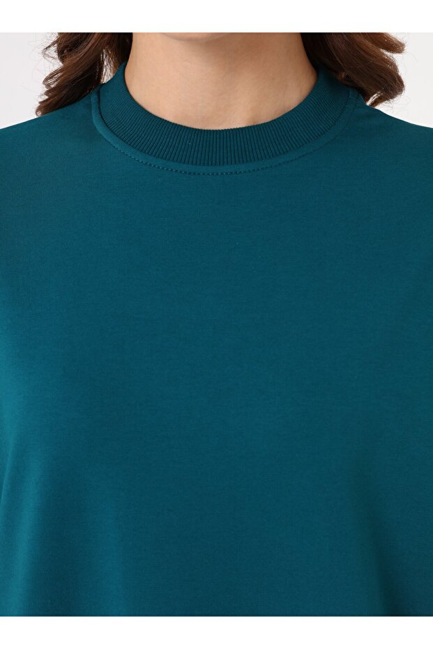Modern Basic Sweatshirt - Koyu Zümrüt - - 5