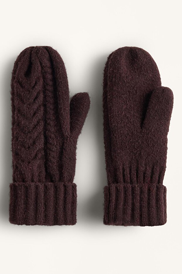 Aran örgü eldiven - 4