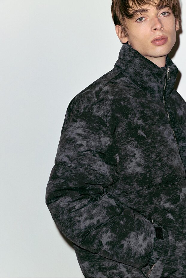 Batik desenli şişme ceket - 1