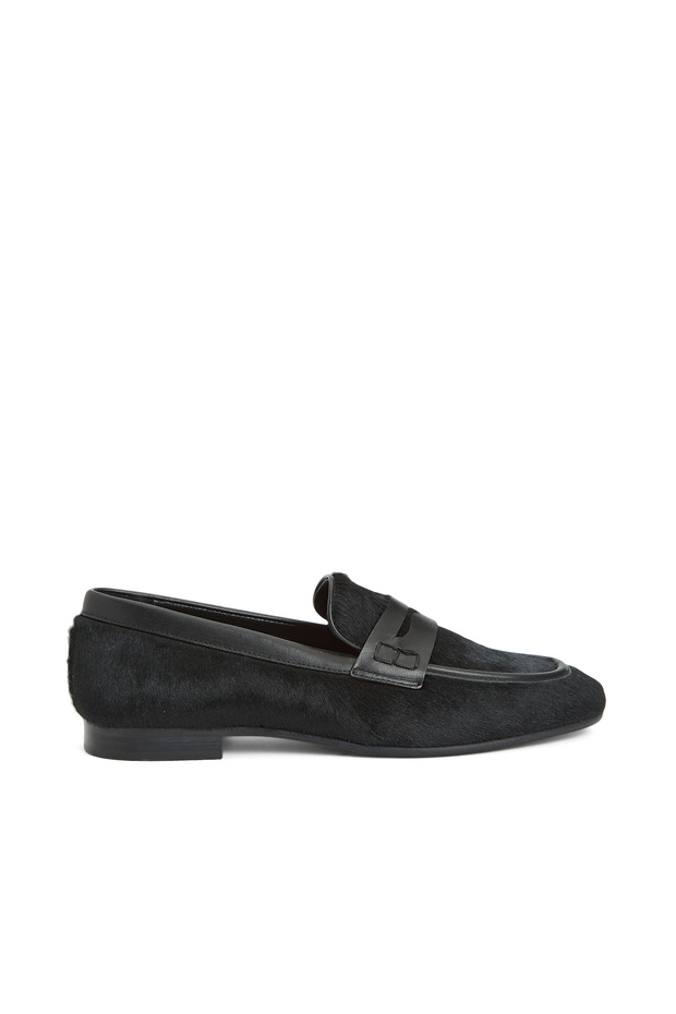 Siyah Kadın Deri Loafer