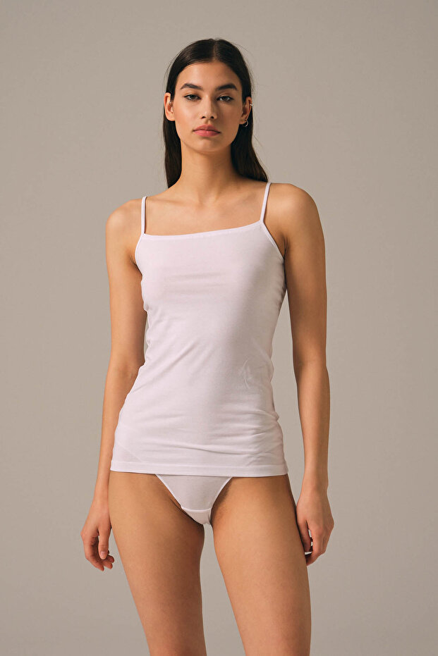 Basic Cotton İnce Askılı Atlet - 2