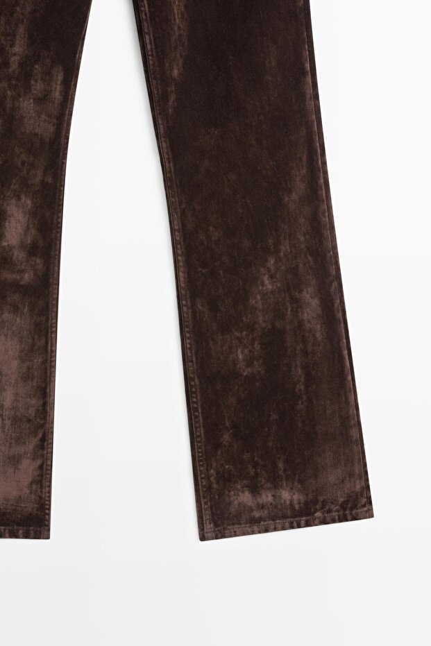 High-waisted bootcut jeans with flock finish - 7