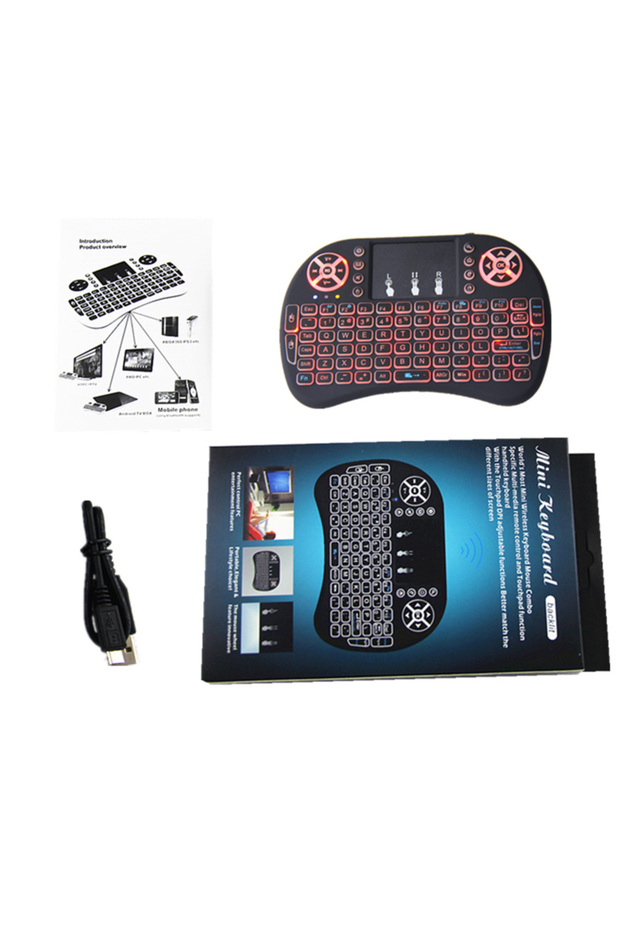 Mini Wireless Keyboard with Touchpad, Backlit Handheld Keyboard Mouse Combo for Smart TV, PC - 3