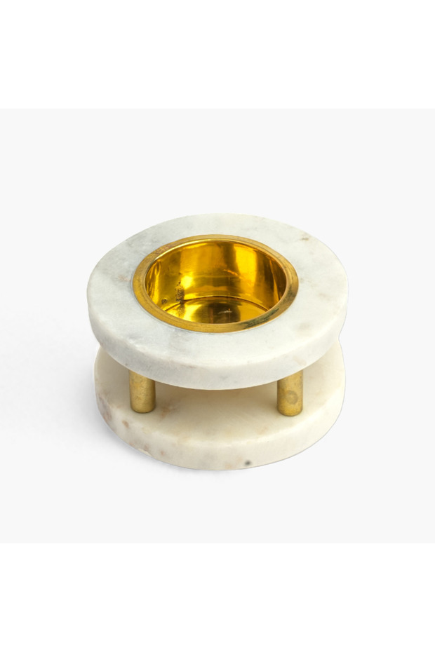 Decorative Round Marble Tealight Holder - 5 cms