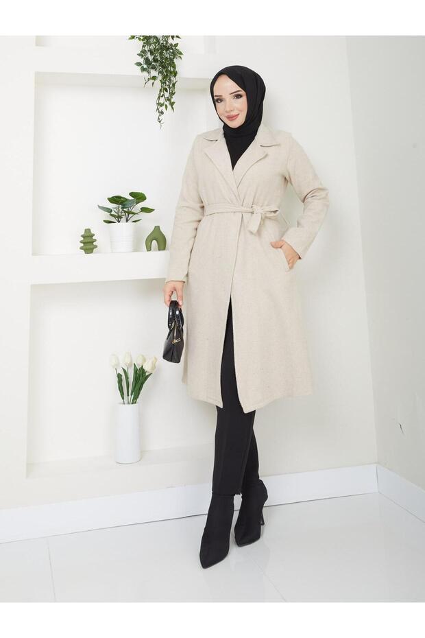 Standard Sleeve with Pocket Detail Without Lining, 110 cm Length, Cashmere Coat