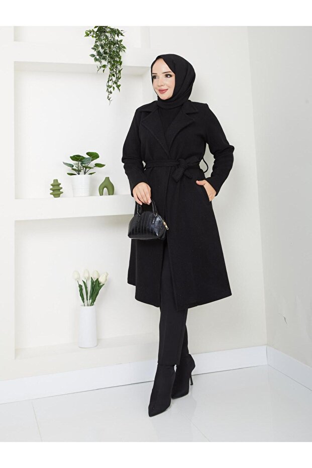 Standard Sleeve with Pocket Detail Without Lining, 110 cm Length, Cashmere Coat