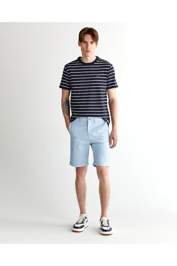 Erkek Mavi Slim Fit Şort