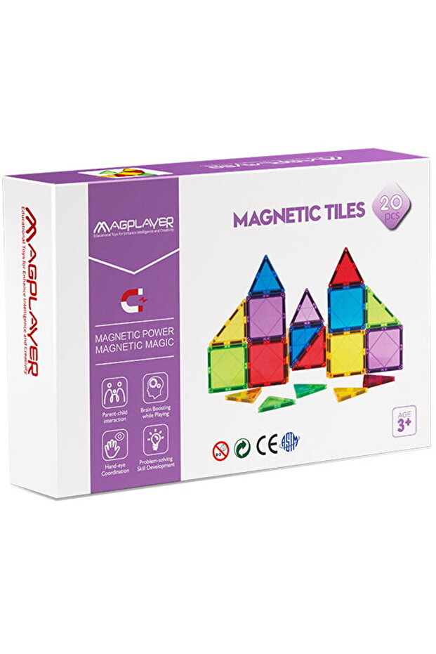 Set de constructie magnetic 3D - 20 piese - 1