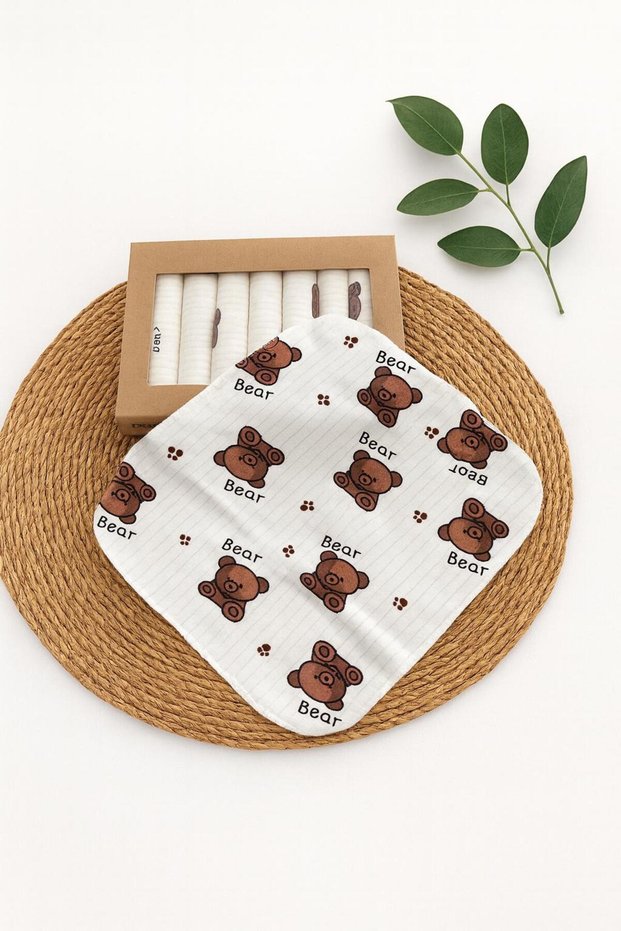 100% Cotton Organic Baby Girl - Boy Mouth Wipes Set of 7 Boxed