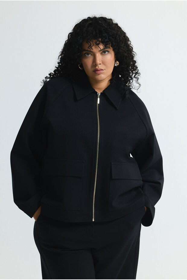 Fermuarlı Örme Ceket - 1