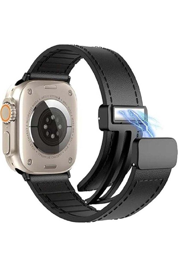 Magnetic Nylon Strap for Apple Watch (42/44/45/46/49mm) - Black
