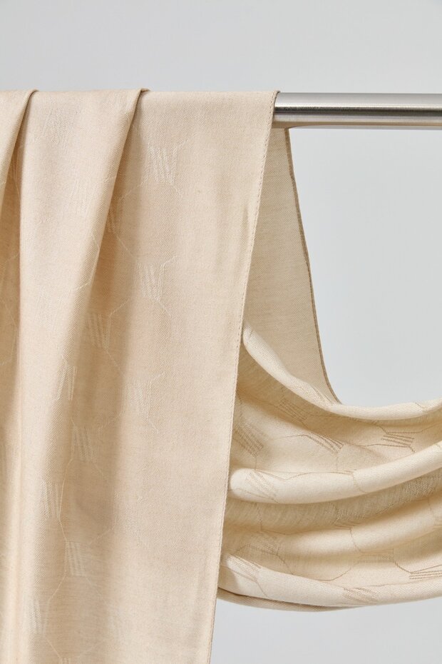 Logolu Monogram Şal Bej - 4