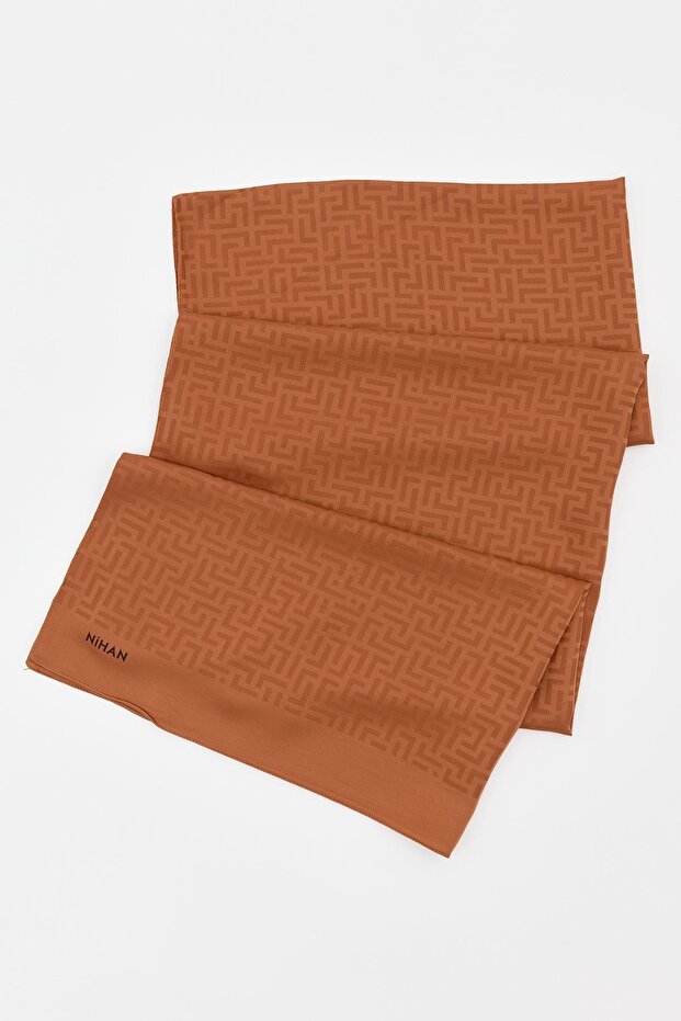 Monogram Desen Şal Kiremit - 1